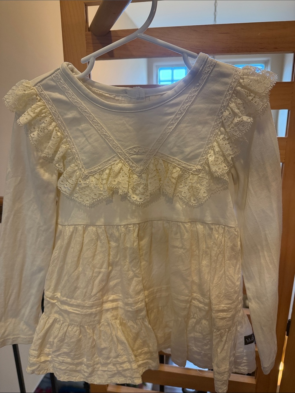 Matilda Jane Cream Lace Ruffle Long Sleeve Top